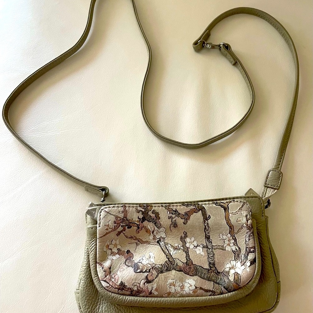 Jeon Los Angeles Van Gogh Leather Crossbody Bag with Adjustable Strap